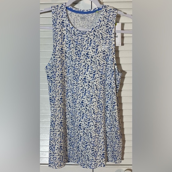 tasc Tank Top Sz Small NOLA Performance 2.0 Blue Topaz Watercolor “Wild Dunes” - Picture 2 of 11